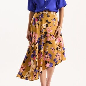 Tyler böe asymmetrical silk floral skirt